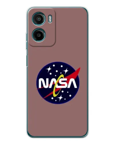 Чехол для Motorola Moto E15 с картинкой «NASA — ретро космос»