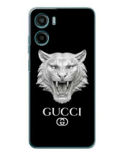 Чехол для Motorola Moto E15 с картинкой «Gucci — серебряный лев» Чехол для Motorola Moto E15 с картинкой «Gucci — серебряный лев»