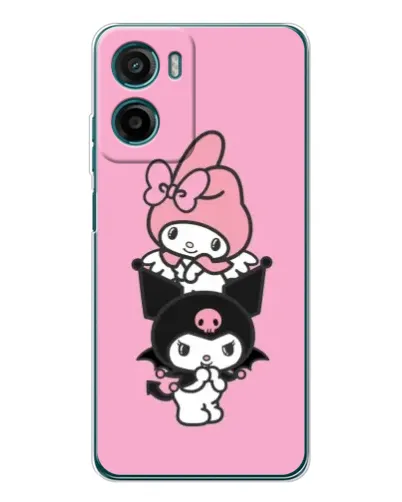 Чехол для Motorola Moto E15 с картинкой «My Melody и Kuromi» Чехол для Motorola Moto E15 с картинкой «My Melody и Kuromi»