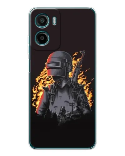 Чехол для Motorola Moto E15 с картинкой «PUBG — огненный силуэт» Чехол для Motorola Moto E15 с картинкой «PUBG — огненный силуэт»
