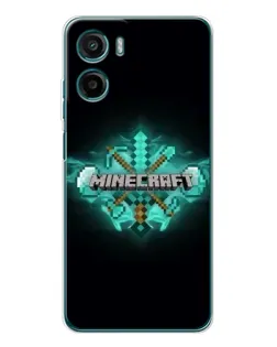 Чехол для Motorola Moto E15 с картинкой «Minecraft Diamond лого»