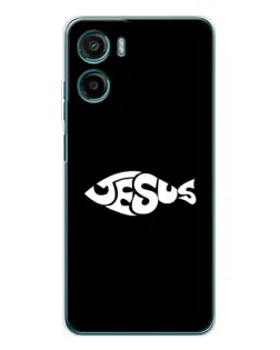Чехол для Motorola Moto E15 с картинкой «Рыба Jesus»