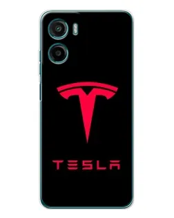 Чехол для Motorola Moto E15 с картинкой «Tesla Red Logo»