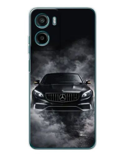 Чехол для Motorola Moto E15 с картинкой «Mercedes в дыму»