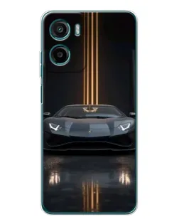 Чехол для Motorola Moto E15 с картинкой «Lamborghini золотые линии»