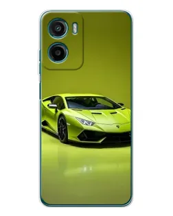 Чехол для Motorola Moto E15 с картинкой «Салатовый Lamborghini Huracan»