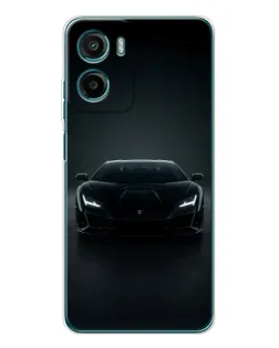 Чехол для Motorola Moto E15 с картинкой «Черный Lamborghini Aventador»