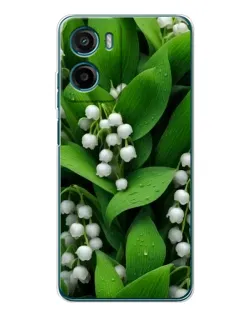 Чехол для Motorola Moto E15 с картинкой «Ландыши в зелени»