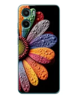 Чехол для Motorola Moto E15 с картинкой «Радужный цветок»