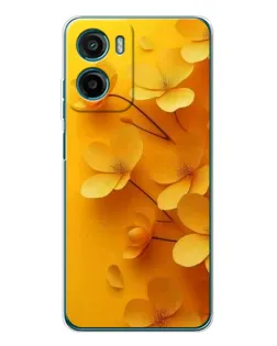 Чехол для Motorola Moto E15 с картинкой «Золотые лепестки»
