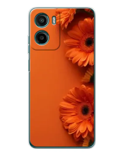 Чехол для Motorola Moto E15 с картинкой «Оранжевые герберы»