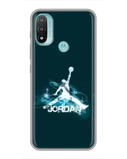 Чехол для Motorola MOTO E20 с картинкой «Jordan Blue Fire»
