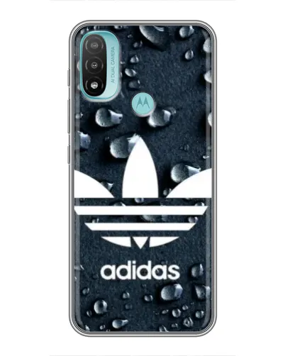 Чехол для Motorola MOTO E20 с картинкой «Adidas Trefoil Blue»