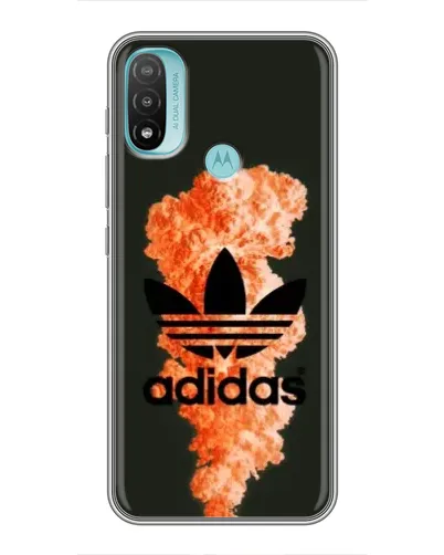 Чехол для Motorola MOTO E20 с картинкой «Оранжевый дым Adidas»