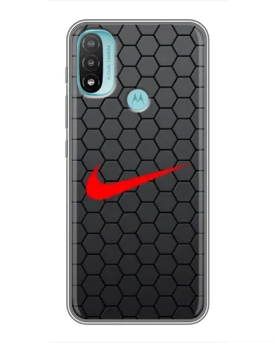Чехол для Motorola MOTO E20 с картинкой «Nike — карбоновая сетка»