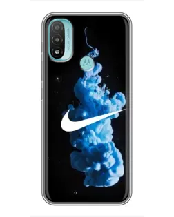 Чехол для Motorola MOTO E20 с картинкой «Nike и синий дым»