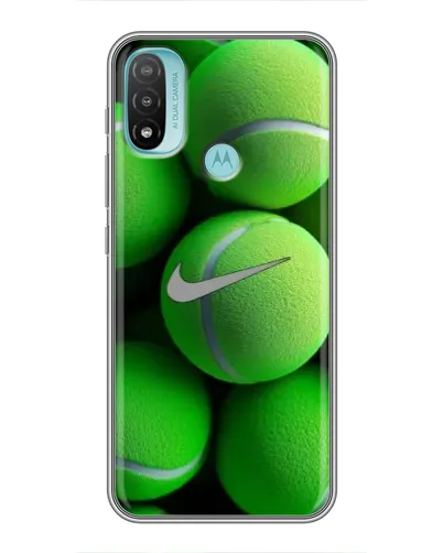 Чехол для Motorola MOTO E20 с картинкой «Теннисные мячи Найк»
