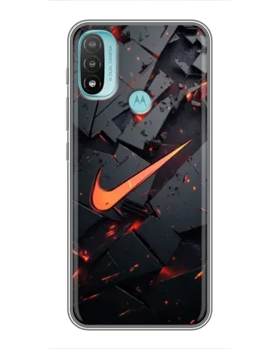 Чехол для Motorola MOTO E20 с картинкой «Nike — эффект разломов»