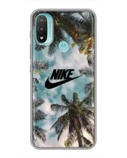 Чехол для Motorola MOTO E20 с картинкой «Тропический принт Nike»