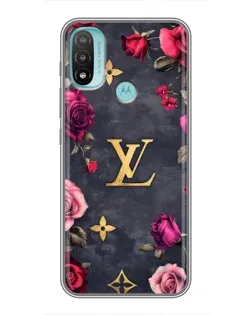 Чехол для Motorola MOTO E20 с картинкой «Цветочный Louis Vuitton»
