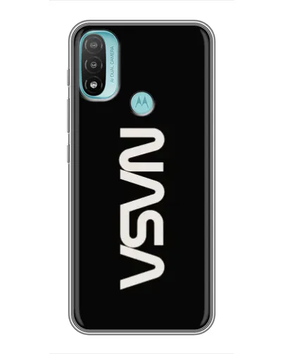 Чехол для Motorola MOTO E20 с картинкой «NASA — вертикальный логотип»