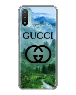 Чехол для Motorola MOTO E20 с картинкой «Gucci — горный пейзаж»
