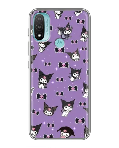 Чехол для Motorola MOTO E20 с картинкой «Kuromi — паттерн»
