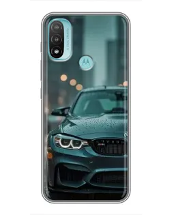 Чехол для Motorola MOTO E20 с картинкой «BMW в огнях города»