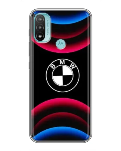 Чехол для Motorola MOTO E20 с картинкой «Логотип BMW и неоновые дуги» Чехол для Motorola MOTO E20 с картинкой «Логотип BMW и неоновые дуги»
