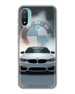 Чехол для Motorola MOTO E20 с картинкой «BMW в белом дыму»