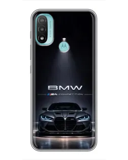 Чехол для Motorola MOTO E20 с картинкой «BMW сквозь ночной город»