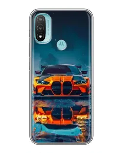 Чехол для Motorola MOTO E20 с картинкой «BMW — золотая эмблема»