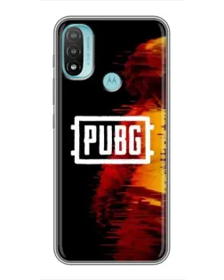Чехол для Motorola MOTO E20 с картинкой «Яркий логотип PUBG»
