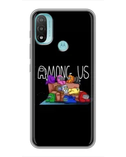 Чехол для Motorola MOTO E20 с картинкой «Логотип Among Us»