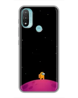 Чехол для Motorola MOTO E20 с картинкой «Одинокий герой на планете»