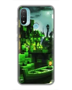 Чехол для Motorola MOTO E20 с картинкой «Minecraft лесной пейзаж»