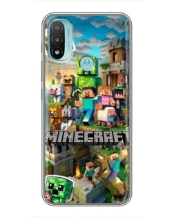Чехол для Motorola MOTO E20 с картинкой «Замок Minecraft»