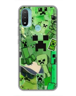 Чехол для Motorola MOTO E20 с картинкой «Криперы Minecraft»