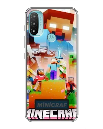 Чехол для Motorola MOTO E20 с картинкой «Minecraft герои игры»