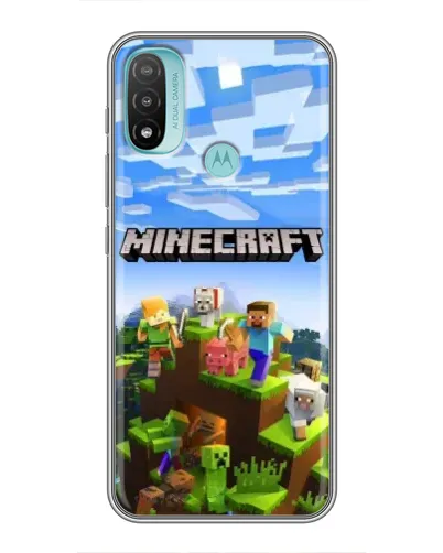 Чехол для Motorola MOTO E20 с картинкой «Minecraft классический мир»