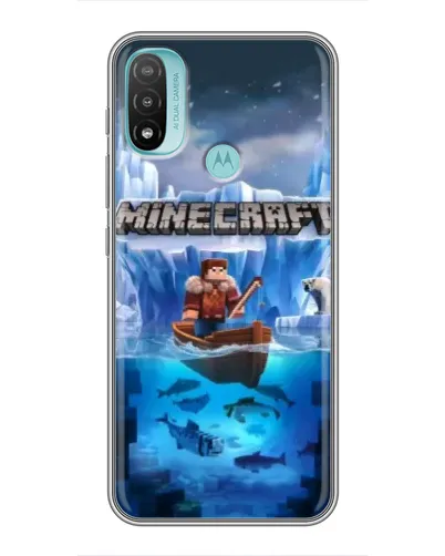 Чехол для Motorola MOTO E20 с картинкой «Minecraft ледяной мир»