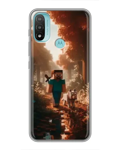 Чехол для Motorola MOTO E20 с картинкой «Стив в лесу»