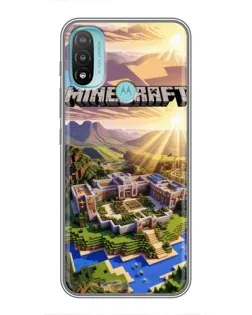 Чехол для Motorola MOTO E20 с картинкой «Minecraft панорама»