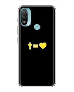 Чехол для Motorola MOTO E20 с картинкой «Сердце и Крест»