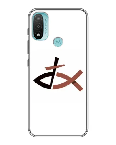 Чехол для Motorola MOTO E20 с картинкой «Рыба и крест»