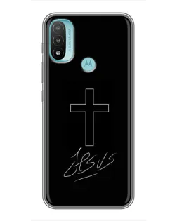 Чехол для Motorola MOTO E20 с картинкой «Графический крест Jesus»