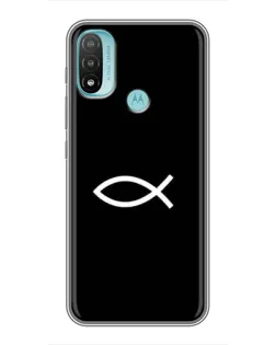 Чехол для Motorola MOTO E20 с картинкой «Символ рыбы Jesus»