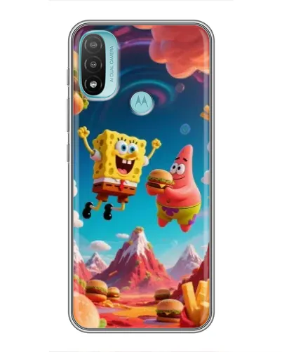 Чехол для Motorola MOTO E20 с картинкой «Космический фастфуд»