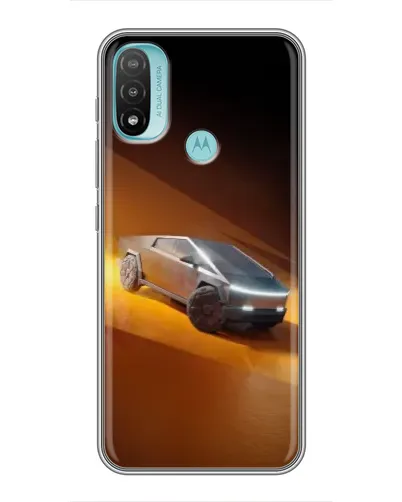 Чехол для Motorola MOTO E20 с картинкой «Cybertruck в пустыне»