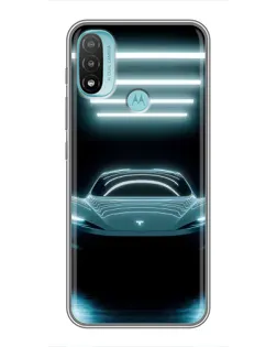 Чехол для Motorola MOTO E20 с картинкой «Tesla в неоне»